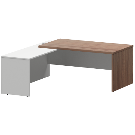 Стол руководителя левый Кортез KZP-18L 1800x2000x750 (Темный шимо/Белый)