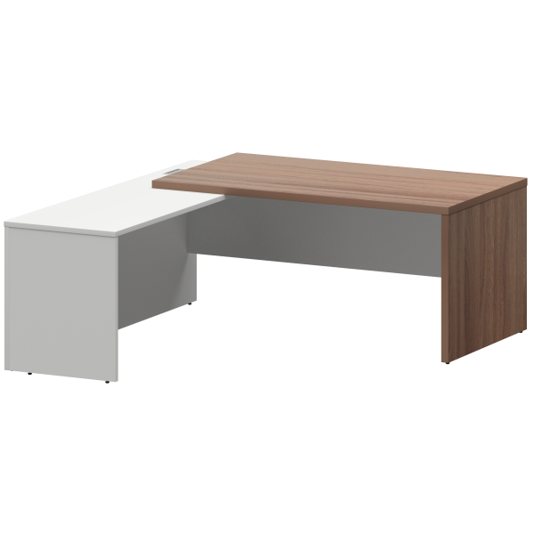 Стол руководителя левый Кортез KZP-18L 1800x2000x750 (Темный шимо/Белый)