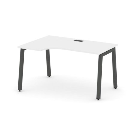 Стол рабочий эргономичный SN-5A.SPA-011(L) (1380х700/980х750) (Белый/Металл Антрацит)