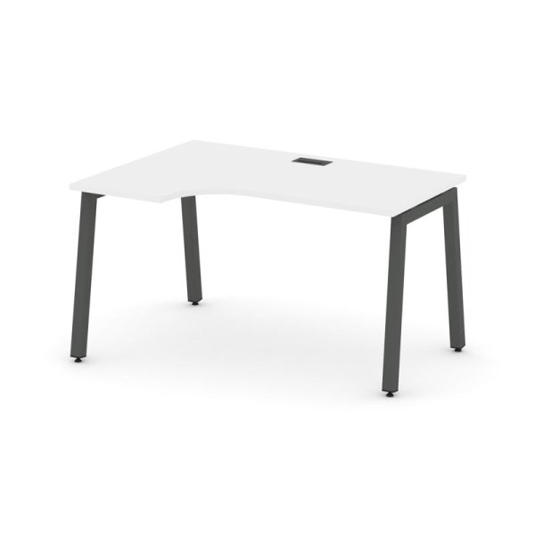 Стол рабочий эргономичный SN-5A.SPA-021(L) (1380х800/980х750) (Белый/Металл Антрацит)