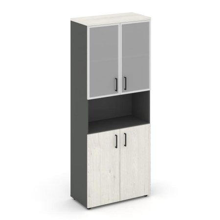 Шкаф высокий широкий SN.STS.E-106 (796х400х1982) (Антрацит/Дуб Наварра/Сатин)