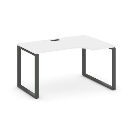 Стол рабочий эргономичный SN-6O.SPA-011(R) (1380х700/980х750) (Белый/Металл Антрацит)