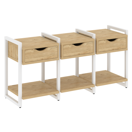 Тумба на регулируемых опорах наборная VR.L-TN-4.O 1440x460x719 (Тиквуд Светлый/Белый металл)