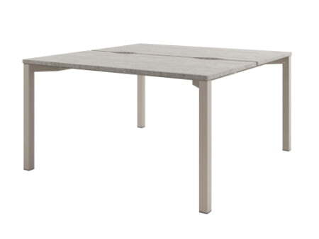 Стол-тандем на металлокаркасе Solution D-41 1400x1432x750 (Бетон/КашемирБежевый)