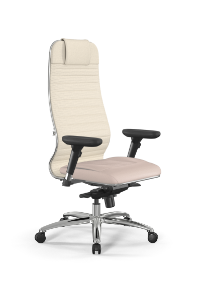 Кресло для руководителя Метта Samurai L1-4D - Infinity /Uc02/Wm06/D13P(M06.B31.G04.W03) (Молочный)