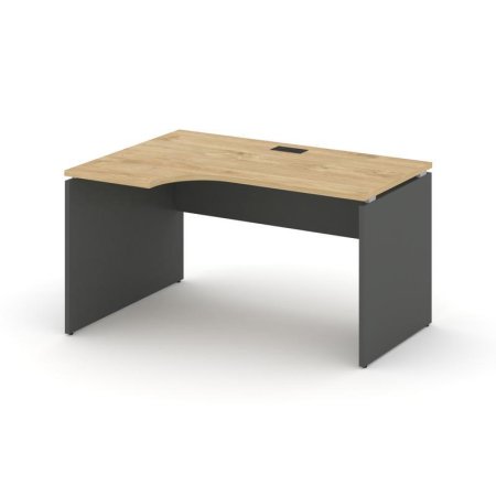 Стол рабочий эргономичный SN-D.SPA-002(L) (1580х600/980х750) (Тиквуд Светлый/Антрацит)