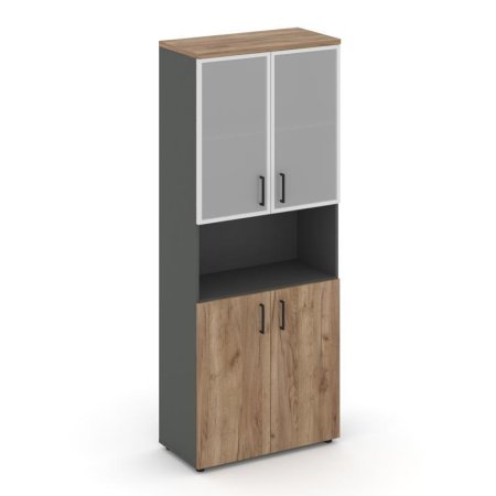Шкаф высокий широкий SN.STS.E-106 (796х400х1982) (Антрацит/Дуб Табак/Сатин)
