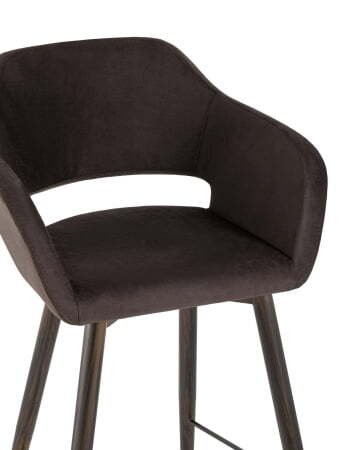 Стул барный Саймон велюр темно-коричневый (Стул барный Саймон темно-коричневый)