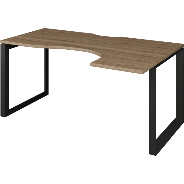 Стол эргономичный правый на металлокаркасе Аргентум-МП НТМП.О-040.ПР 1400x1100x750 (Дуб сафари/Антрацит)