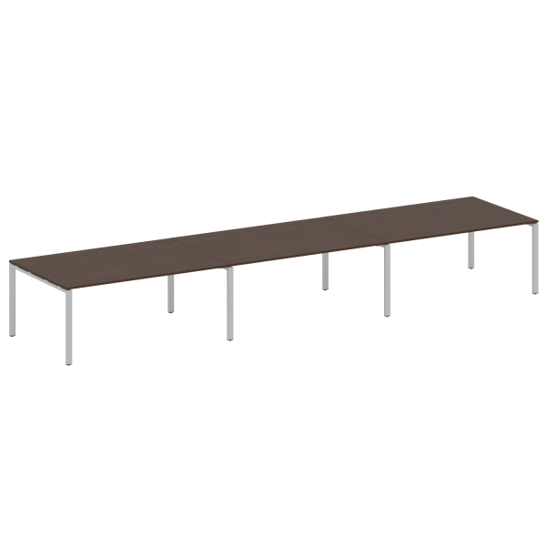 Переговорный стол 3 столешницы Metal System Style БП.ПРГ-3.5 5400x1235x750 (Венге Цаво/Серый металл)