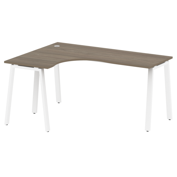 Стол криволинейный левый Metal System Style БА.СА-4 Л 1600x1200x750 (Вяз/Белый металл)