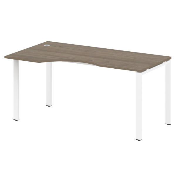 Стол криволинейный левый Metal System Style БП.СА-1 Л 1600x900x750 (Вяз/Белый металл)