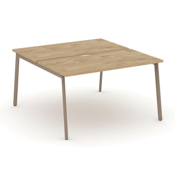Рабочая станция 2 места ES.D.RS-2.3-VP (1380х1500х750) (Тиквуд Светлый/Металл Латте)