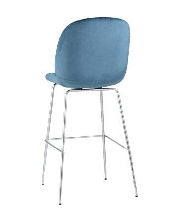 Стул барный Beetle со спинкой маренго хромированные ножки (Стул барный Турин маренго)
