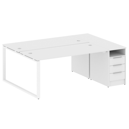 Рабочая станция Metal System Style БО.РС-СТП-2.4 2012x1475x750 (Белый/Белый металл)