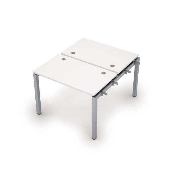 6МБН.5267 Бенч-система на 2 рабочих места, начальный модуль (1000x1235x750) (Белый/Алюминий матовый)