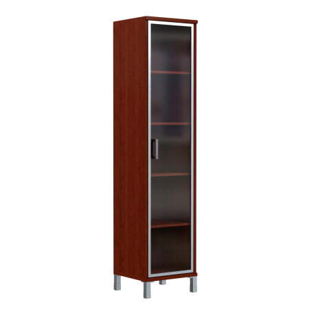 Шкаф узкий, стекло в AL раме, левая Born B-431.8 L 475x450x2054 (Бургунди)