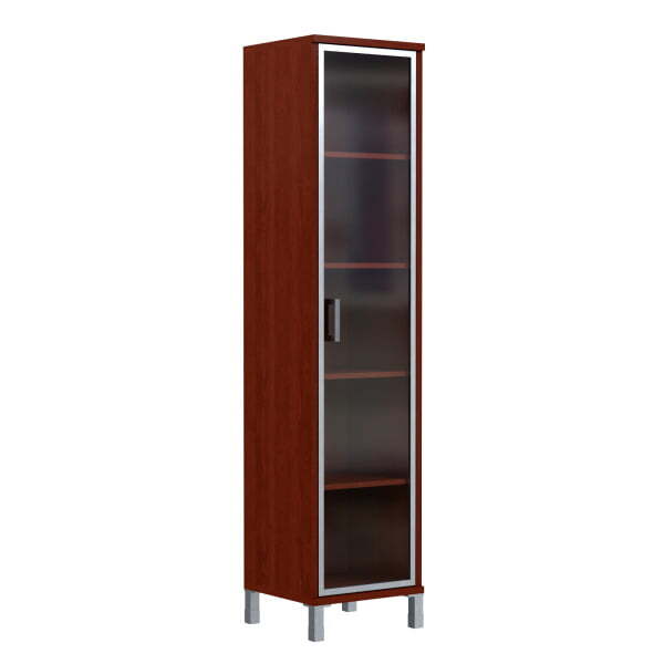 Шкаф узкий, стекло в AL раме, левая Born B-431.8 L 475x450x2054 (Бургунди)