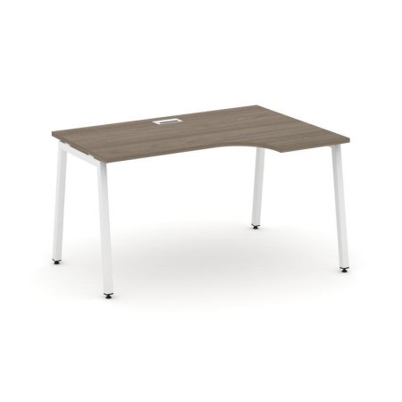 Стол рабочий эргономичный SN-4A.SPA-011(R) (1380х700/980х750) (Вяз Благородный/Металл Белый)