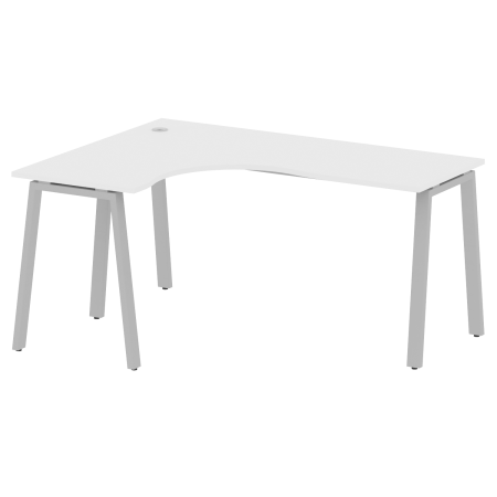 Стол криволинейный левый Metal System Style БА.СА-4 Л 1600x1200x750 (Белый/Серый металл)