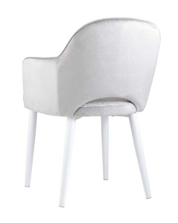 Стул Венера велюр серый ножки белые (Стул Венера серебристый)