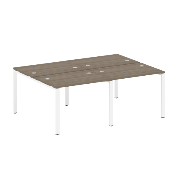 Рабочая станция на 4 раб. места Metal System Style БП.СМ-4.1 2000x1475x750 (Вяз/Белый металл)