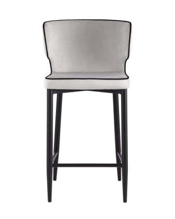 Стул полубарный Матео с кантом велюр светло-серый (Стул полубарный Матео светло-серый)