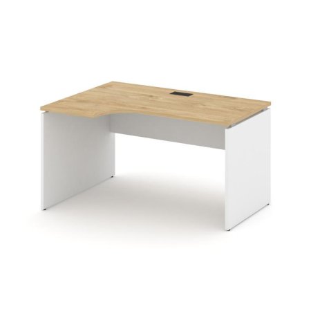 Стол рабочий эргономичный SN-D.SPA-022(L) (1580х800/980х750) (Тиквуд Светлый/Белый)