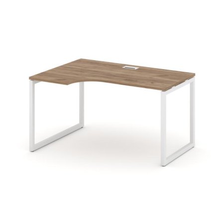 Стол рабочий эргономичный SN-4O.SPA-011(L) (1380х700/980х750) (Дуб Табак/Металл Белый)