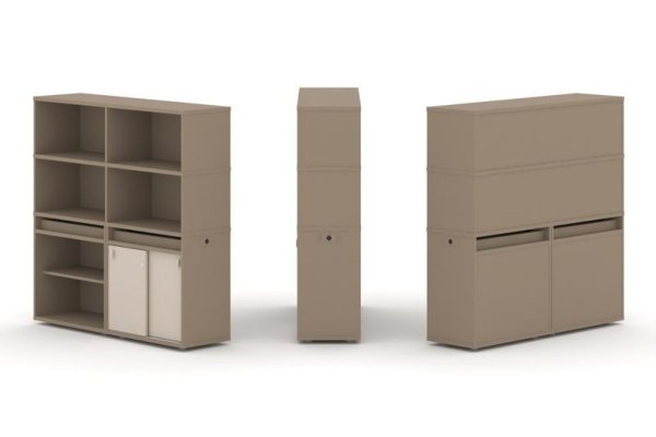 Тумба двойная + высокая надставка ES.NB.2V-13 (1500х410х1520) (Латте/Капучино)