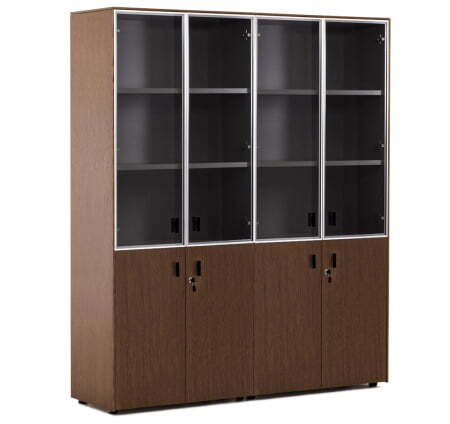 EXE Шкаф комбинированный (Орех/Черный)