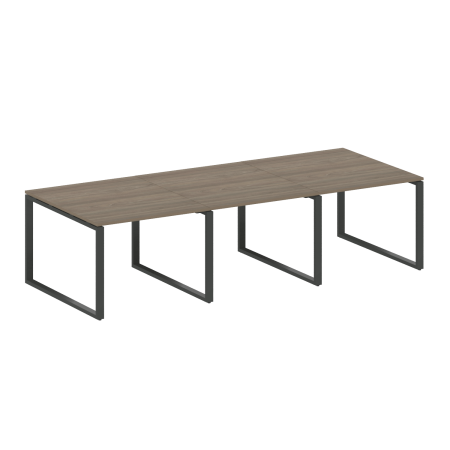 Переговорный стол 3 столешницы Metal System Style БО.ПРГ-3.1 3000x1235x750 (Вяз/Антрацит металл)