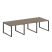 Переговорный стол 3 столешницы Metal System Style БО.ПРГ-3.1 3000x1235x750 (Дуб Наварра/Серый металл)