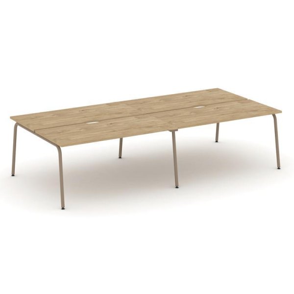 Рабочая станция 4 места ES.D.RS-4.4-VK (3160х1500х750) (Тиквуд Светлый/Металл Латте)