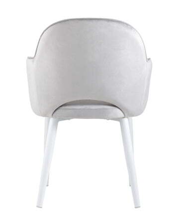 Стул Венера велюр серый ножки белые (Стул Венера серебристый)