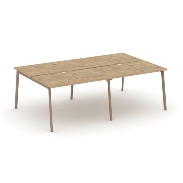 Рабочая станция 4 места ES.D.RS-4.2-VP (2360х1500х750) (Тиквуд Светлый/Металл Латте)