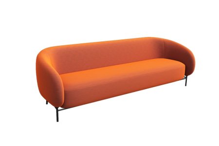 Диван трёхместный BLT-3 (Velvet Lux 72/Металл Черный)