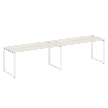 Рабочая станция Metal System Style БО.СМ-2.4 3200x720x750 (Дуб Наварра/Белый металл)