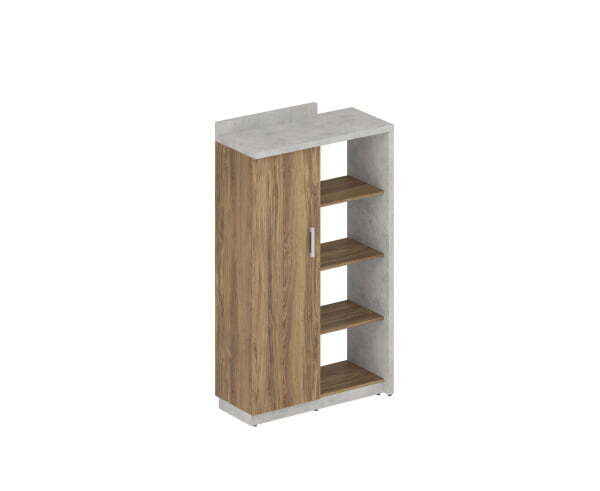 Шкаф (Комплект № 1 Wood&Stone СФ-534101 + СФ-535113 1037x454x1770 (Дуб Чарльстон/Бетон Чикаго)