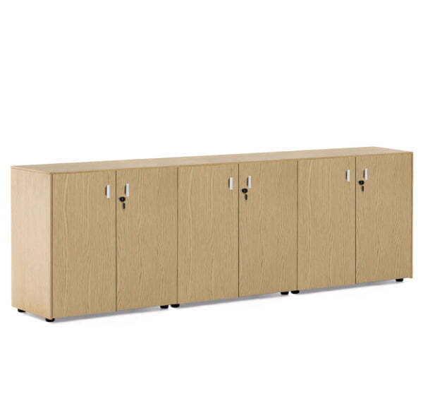 EXE Шкаф H82, 6 дверей (Дуб Светлый/Хром)