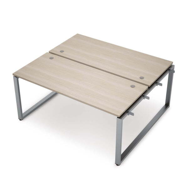 6МБН-О.6277 Бенч-система на 2 рабочих места, начальный модуль (1000x1435x750) (Шамони светлый/Алюминий матовый)