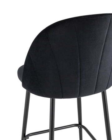 Стул полубарный Логан велюр черный (Стул полубарный Логан черный)