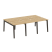 Рабочая станция на деревянных опорах Onix Wood OW.D.RS-6.0.7 2340x1475x750 (Тиквуд Светлый/Дуб Темный)