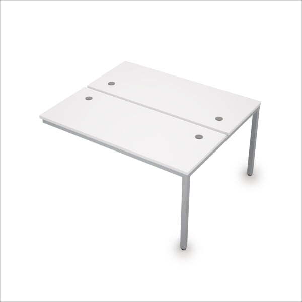 6МБК.269 Сдвоенные бенч-системы, конечный модуль (1400x1235x750) (Белый/Алюминий матовый)