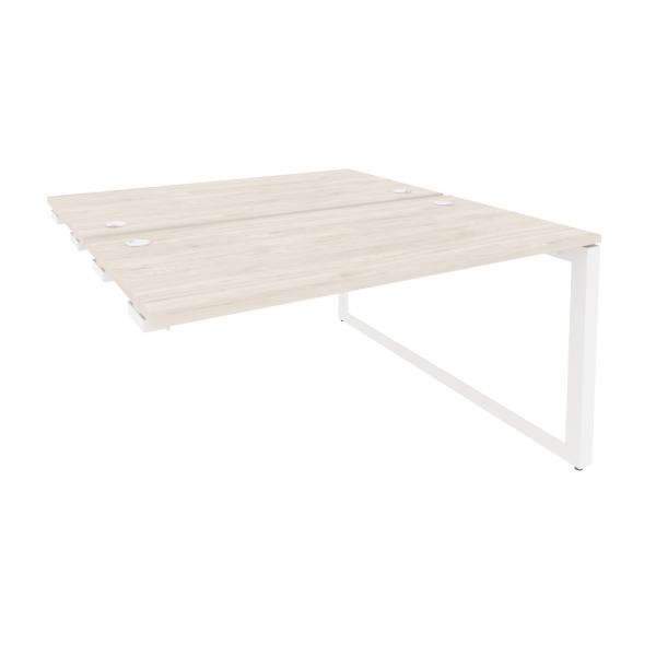 Стол-приставка двойной на О-образном м/к к опорным элем. Onix O.MO-D.SPR-3.7 1380x1475x750 (Денвер Светлый/Белый Металл)
