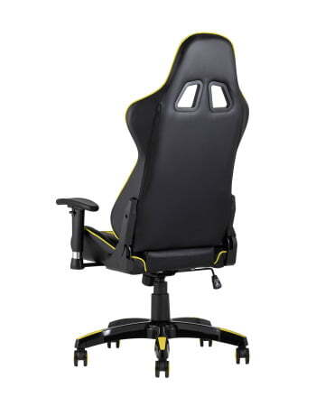 Кресло игровое TopChairs Corvette желтое (Геймерское кресло Corvette черный, желтый)