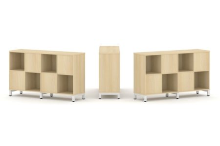 Набор стеллажа 2-х сторонний, 2 яруса SN.NSD-241 (1488х400х881) (Акация Лорка/Металл Белый)