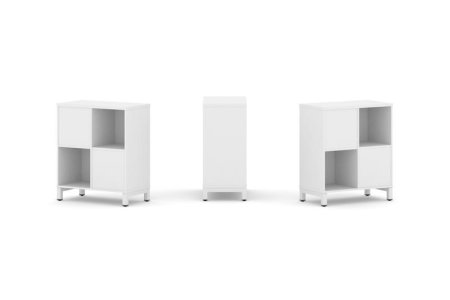 Набор стеллажа 2-х сторонний, 2 яруса SN.NSD-221 (754х400х881) (Белый/Металл Белый)