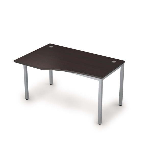 6М.022 Стол криволинейн.лев. (1400x900x750) (Венге/Алюминий матовый)