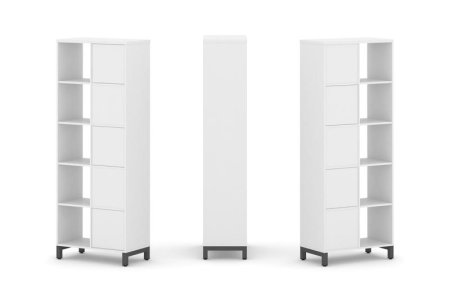 Набор стеллажа 2-х сторонний, 5 ярусов SN.NSD-521 (754х400х1982) (Белый/Металл Антрацит)